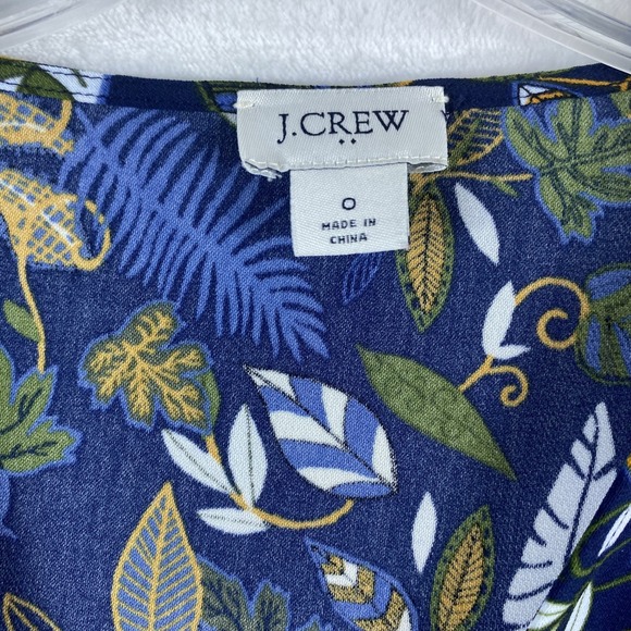 2/$30 J Crew Factory Wrap Dress 0 Navy Blue Cheetah Jungle Novelty Print Satin - Picture 9 of 13